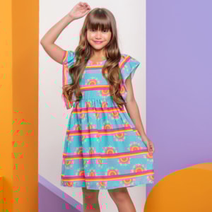 Vestido infantil sol com babado Vestido infantil sol com babado
