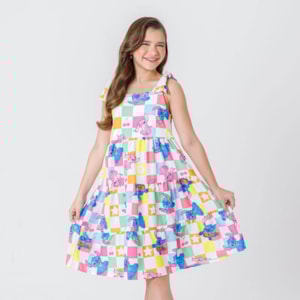 Vestido infantil Stitch Quadriculado