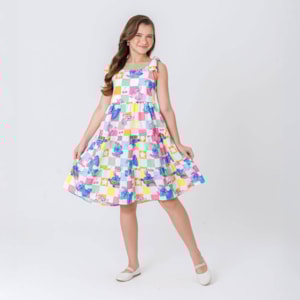 Vestido infantil Stitch Quadriculado