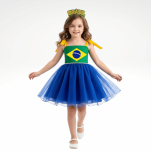Vestido Infantil Tule Brasil