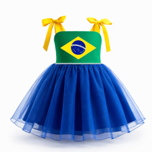 Vestido Infantil Tule Brasil