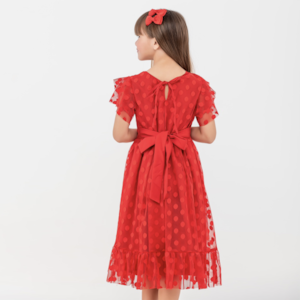 Vestido infantil vermelho poá