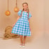 Vestido infantil xadrez azul