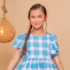 Vestido infantil xadrez azul