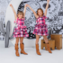 Vestido Infantil Xadrez Babados