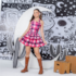 Vestido Infantil Xadrez Babados