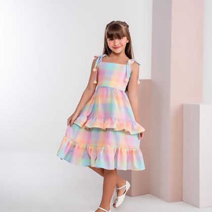 Vestido Infantil - Xadrez Verde - Candy Lover Store