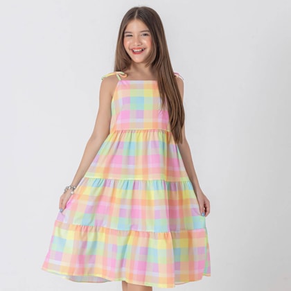 Vestido Infantil - Xadrez Verde - Candy Lover Store