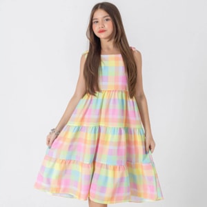 Vestido infantil xadrez candy