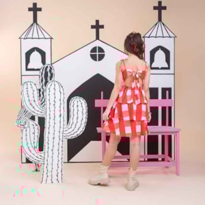 Vestido Infantil Xadrez Vermelho